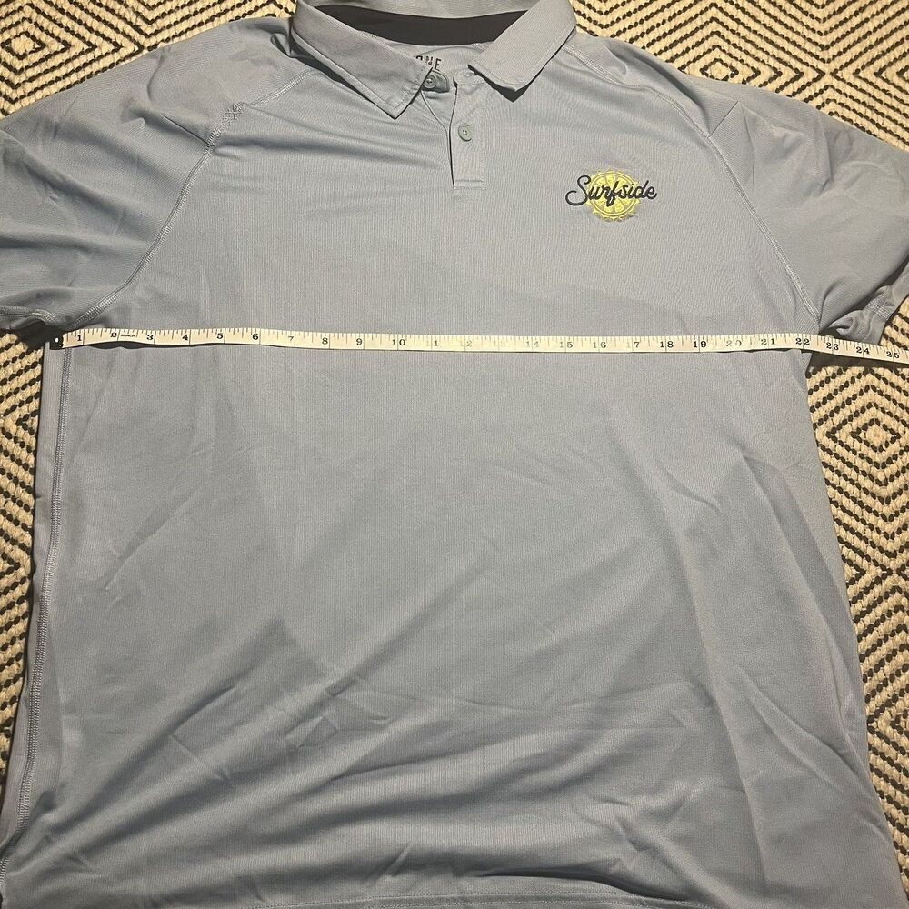 Rhone Mens Short Sleeve Polo Shirt Blue Surfside Logo Golf Performance Size XL